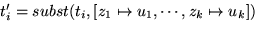 \begin{displaymath}f(a_1,\cdots,a_n)\ \hbox{\tt end}\end{displaymath}